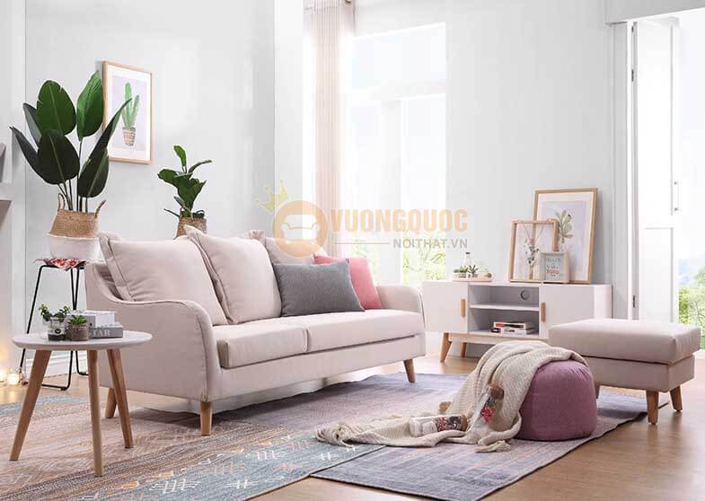 Sofa phòng khách hiện đại màu kem PFS B838D-2